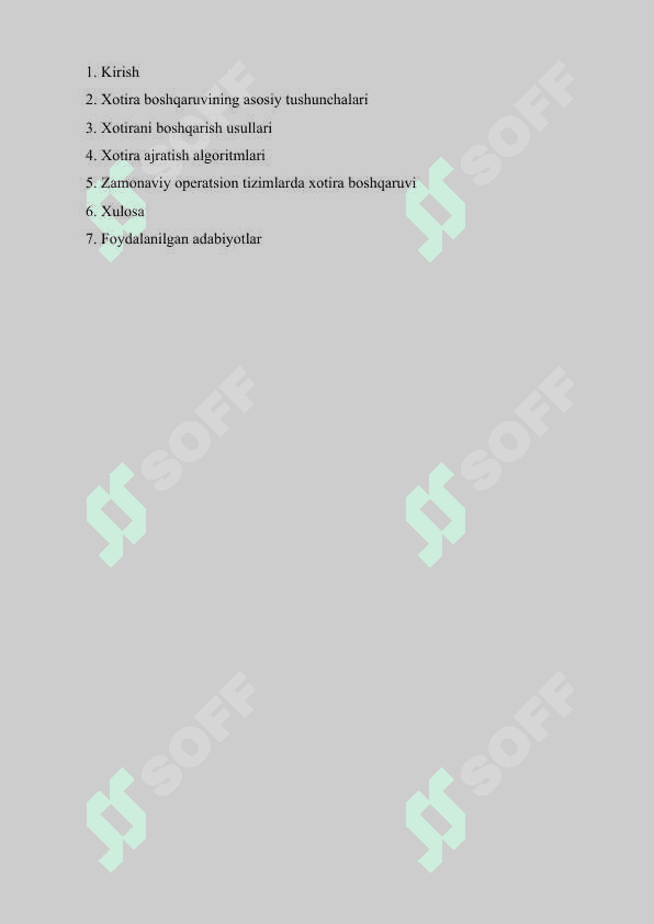 Operatsion tizimlarda xotirani boshqarish 2