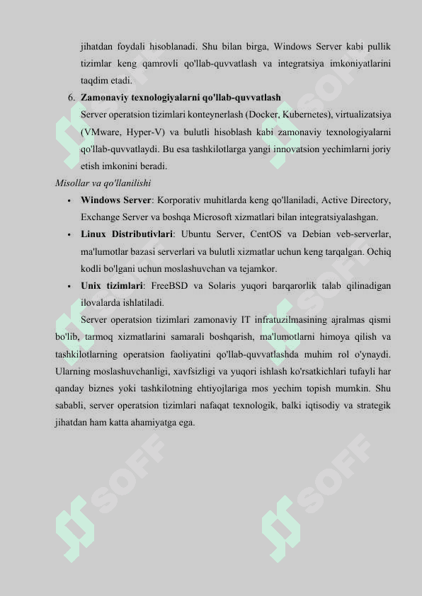 Server operatsion tizimlari 6