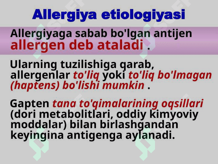 Pollinozlar tasnifi , klinikasi xususiyatlari 8