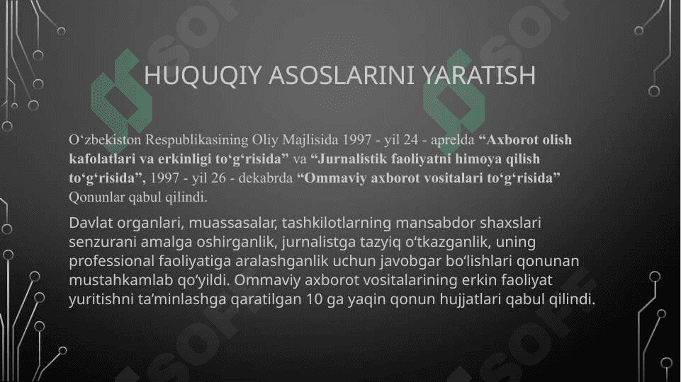 O’zbekiston Respublikasida ommaviy axborot vositalarining faoliyati 3