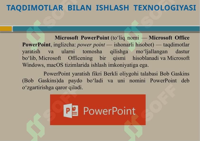 TAQDIMOTLAR  BILAN  ISHLASH  TEXNOLOGIYASI 3