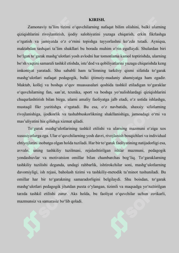 To’garak mashg’ulotlarining tashkiliy tuzilishini xususiyatlari va mashg’ulotlar mazmuni 3