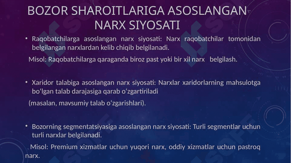 MARKETINGDA NARX SIYOSATI 3