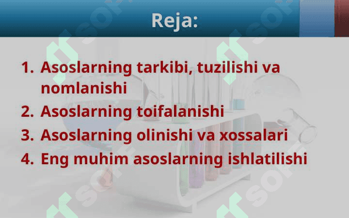 KIMYODA Asoslarning tarkibi, tuzilishi va nomlanishi 2