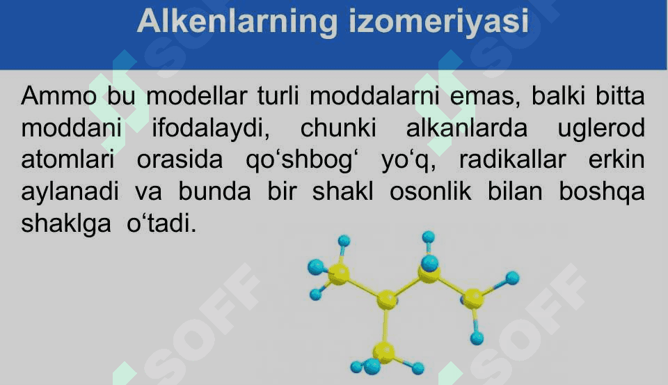Alkenlarning izomeriyasi va olinishi 6