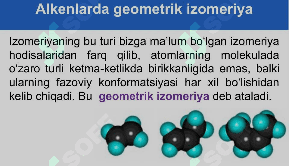 Alkenlarning izomeriyasi va olinishi 8