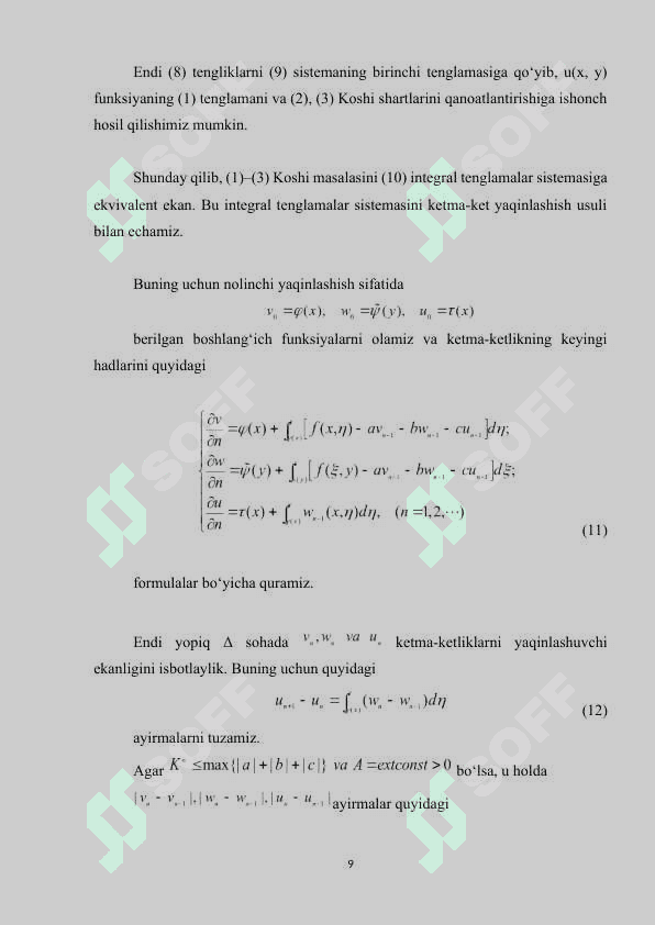 CHIZIQLI GIPERBOLIK TENGLAMA UCHUN KOSHI VA GURSA MASALALARI. KETMA-KET YAQINLASHISH USULI.docx 8