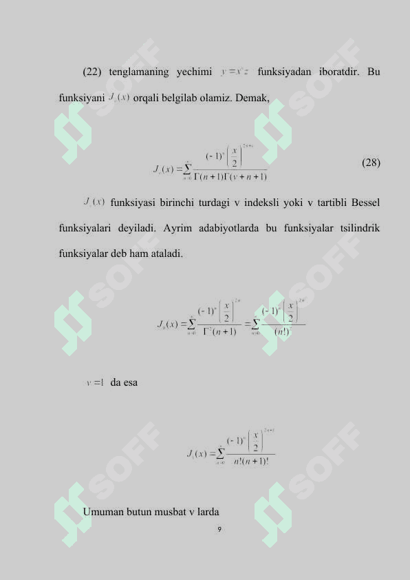 BESSEL FUNKSIYALARI Math type formulalari bilan 8