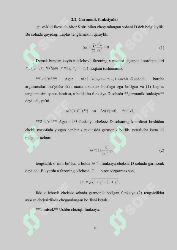 LAPLAS TENGLAMASINING FUNDAMENTAL YECHIMI. GARMONIK FUNKSIYALAR.doc 7