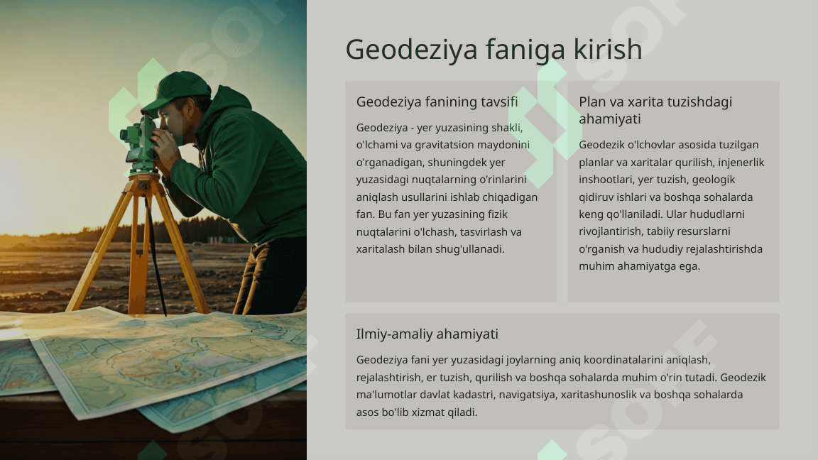 Planli Tayanch Punktlarini To'g'ri Kesishmalar Usulida Zichlashtirish 2