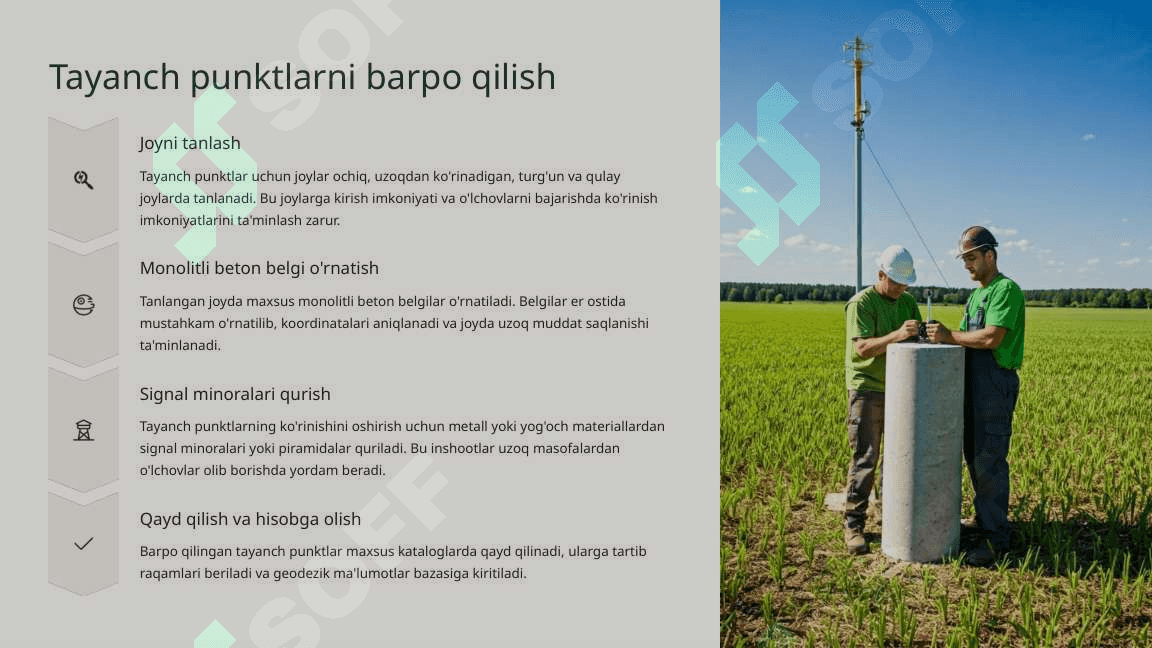 Planli Tayanch Punktlarini To'g'ri Kesishmalar Usulida Zichlashtirish 4
