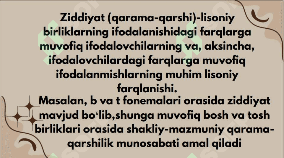 lisoniy ziddiyat va lisoniy tasnif va ularning turlari 4
