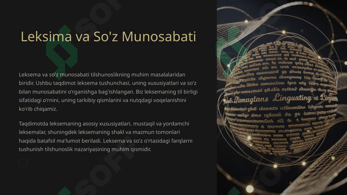 Leksima va So'z Munosabati 2