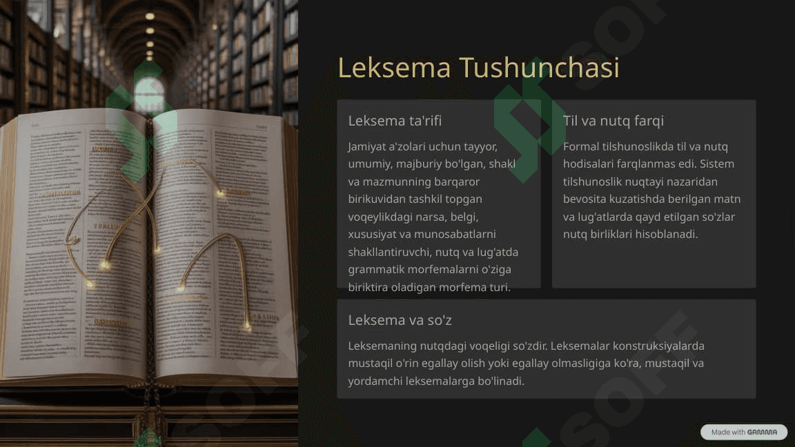 Leksima va So'z Munosabati 3