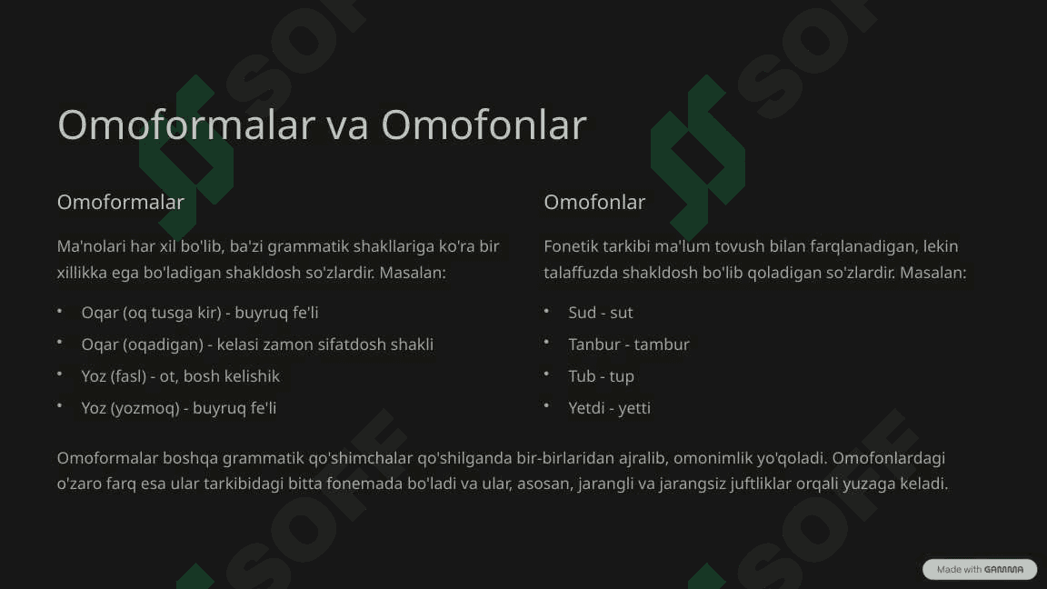 Leksemalarning Shakl va Ma'no Munosabati 3