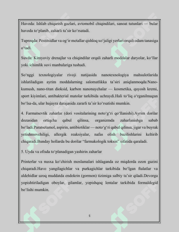 Joylarda kiyimlarda va har xil jismlarda zaharli moddalarni aniqlash                                                22.docx 5