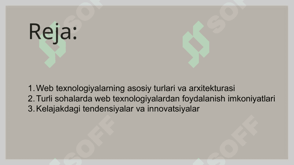 Web texnologiyalar va ulardan foydalanish haqida umumiy ma’lumotlar 2