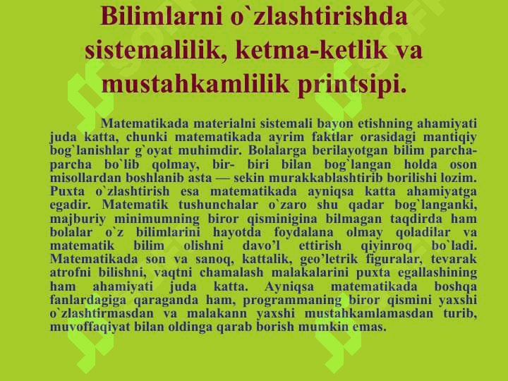 Bolalarning maktaBGa tayorlashda elementar matematik tasavvurlarini shakillantirish ahamyati t.ppt 8