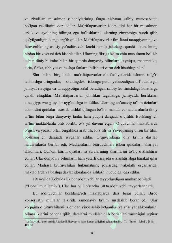 AFG'ONISTON BIRINCHI JAHON URUSHI YILLARIDA 8
