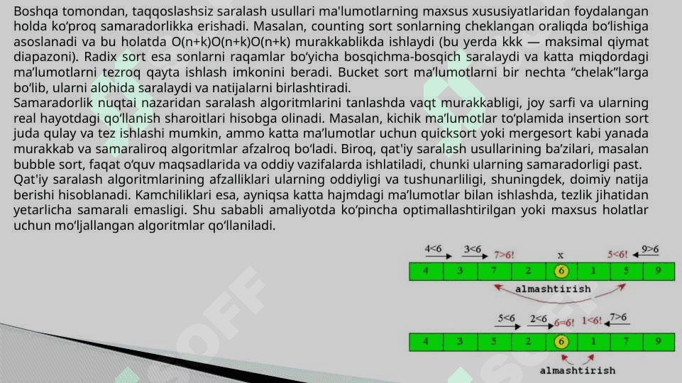 Saralashning qat'iy  usullari va ularning samaradorligi.pptx 4