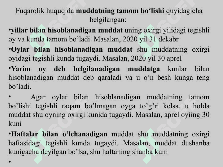 Fuqarolik huquqida muddatlar va da'vo muddati.pptx 4