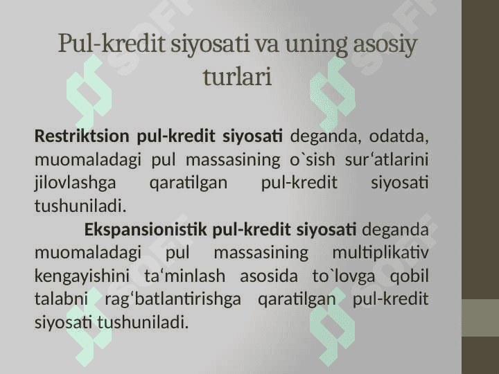 PUL-KREDIT SEKTORINING IQTISODIY TAHLILI 5
