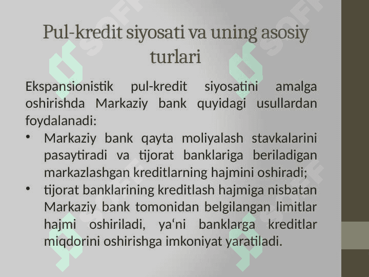 PUL-KREDIT SEKTORINING IQTISODIY TAHLILI 8
