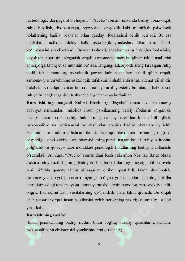 “Psycho” romani va zamonaviy adabiyotda inson psixikasining badiiy ifodasi KK.docx 5