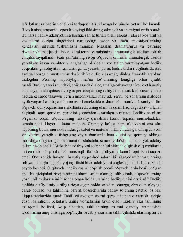 EPIK ASARLARNI ÒRGANISH VA TEXNIK VOSITALARDAN FOYDALANISH.docx 8