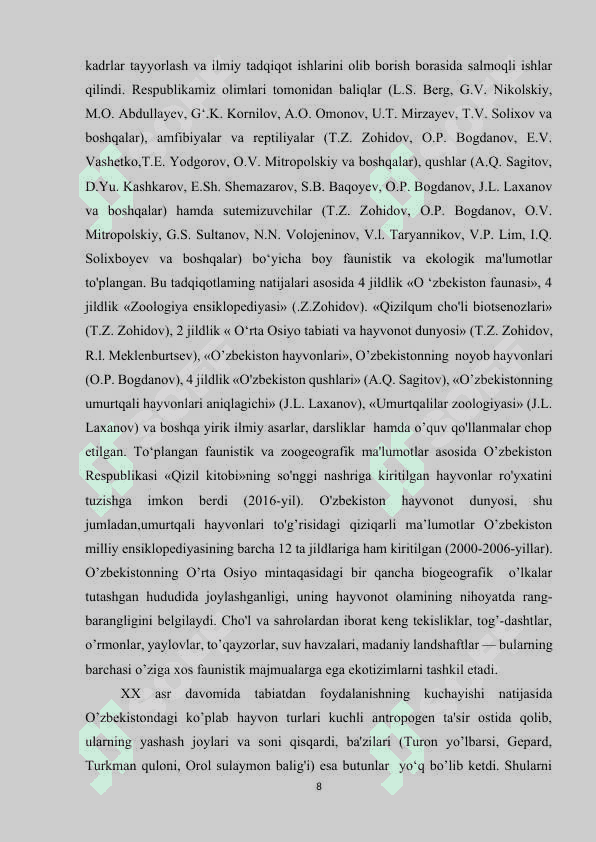 POPULATSIYA SONI DINAMIKASINING QONUNIYATLARI 8