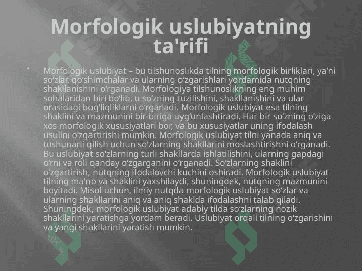 Morfologik uslubiyat. Sintaktik uslubiyat.pptx 5