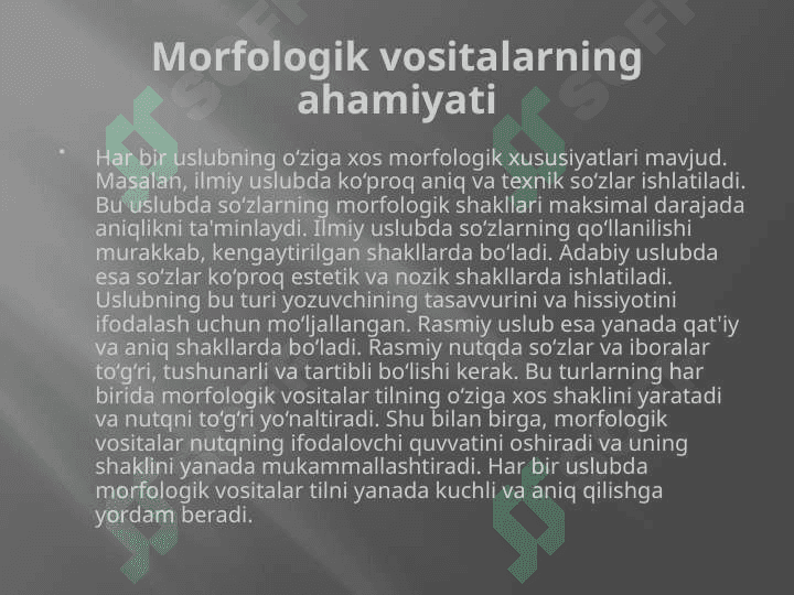 Morfologik uslubiyat. Sintaktik uslubiyat.pptx 7