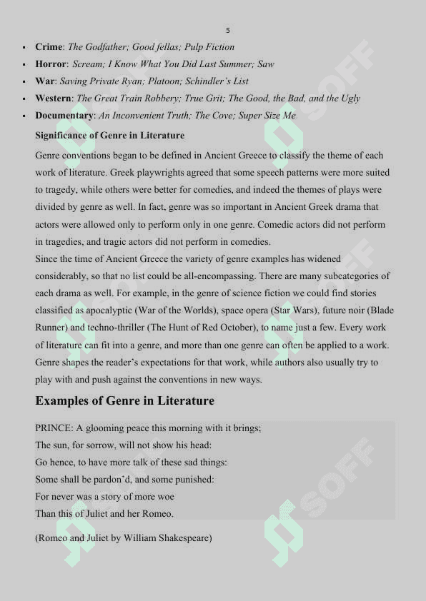 Genre as a literary category 5