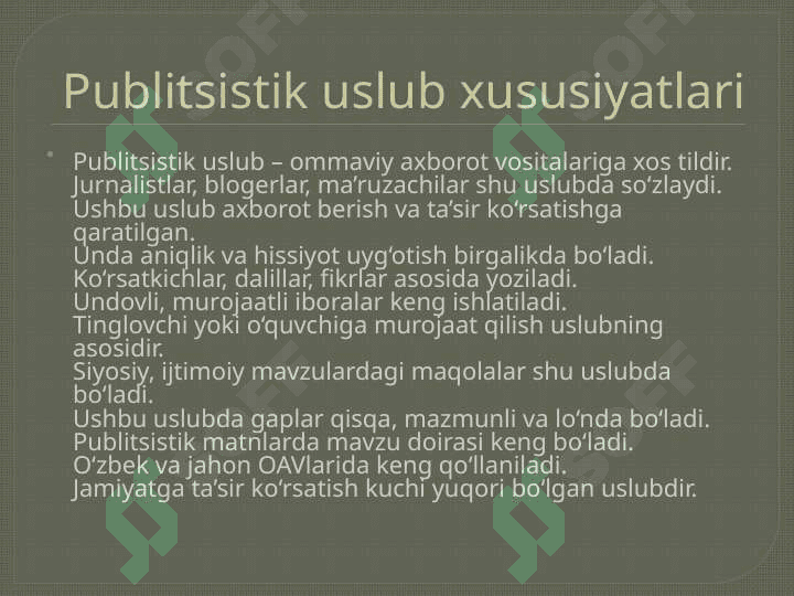 Uslub turlari va uslubiyatni yuzaga keltiruvchi vositalar.pptx 8