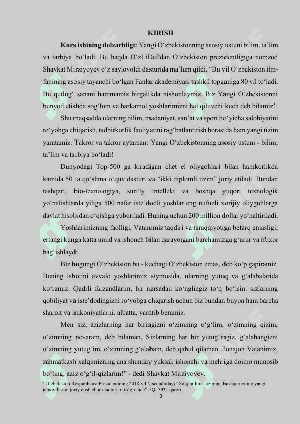 PREZIDENTIMIZ SHAVKAT MIRZIYOYEV MIROMONOVICH ASARLARIDA MA’NAVIYATGA E’TIBOT QARATILISHI.docx 2