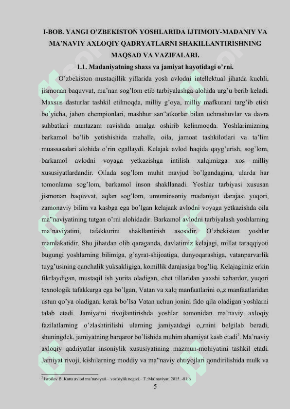 ZAMONAVIY IJTIMOIY HAYOTNING OBYEKTIV TENDENSIYALARI VA KO’PLAB XALQLARNING MA’NAVIY-MADANIY HAYOTDAGI SUBYEKTIV INTILISHLARI O’RTASIDA ZIDDIYAT MAVJUDLIGI..docx 5