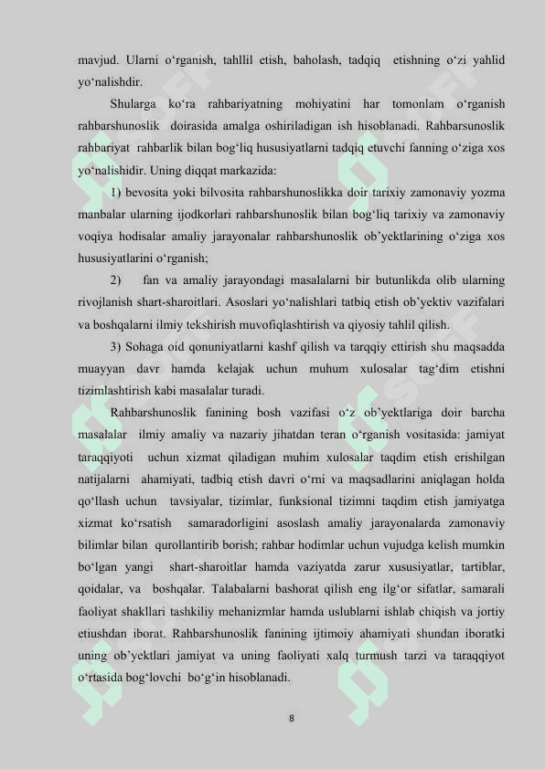 MUDIRA TASHKILOTCHI, MA’MURIYATCHI VA YUQORI MALAKALI PEDAGOG VA UNGA QO‘YILGAN TALABLAR..docx 7