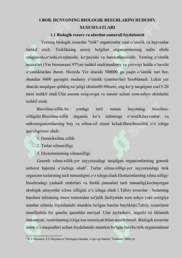 JAHONNING BIOLOGIK RESURSLARI 4