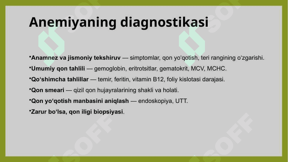 Anemiya sindromini ratsional davolashga klinik-farmakologik yondashuv 6