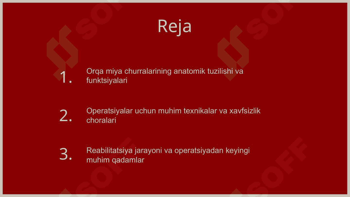 Orqa miya churralarida operatsiyalar 2