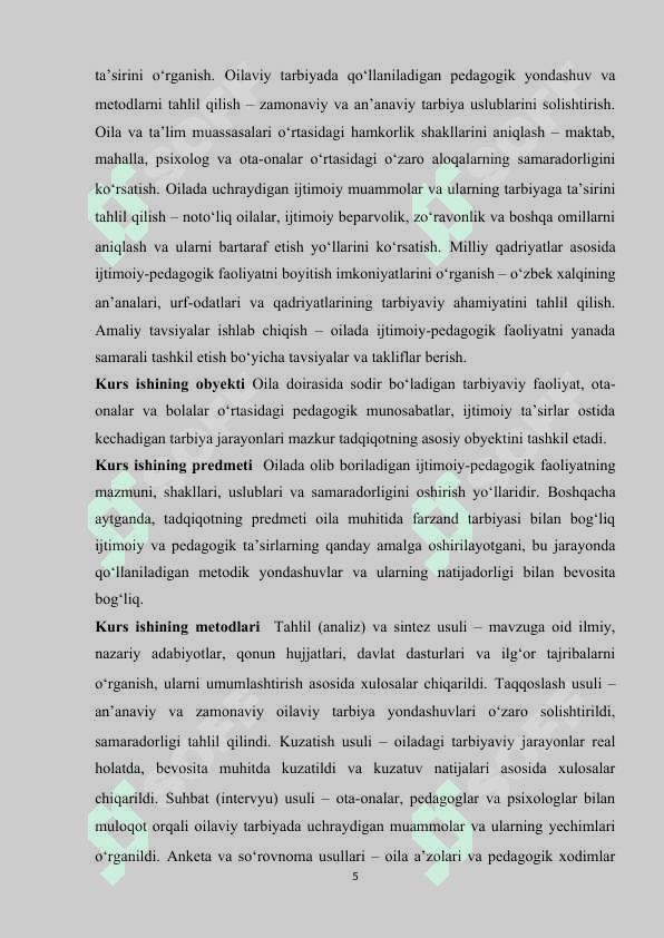 Oilada olib boriladigan ijtimoiy-pedagogik faoliyat 5