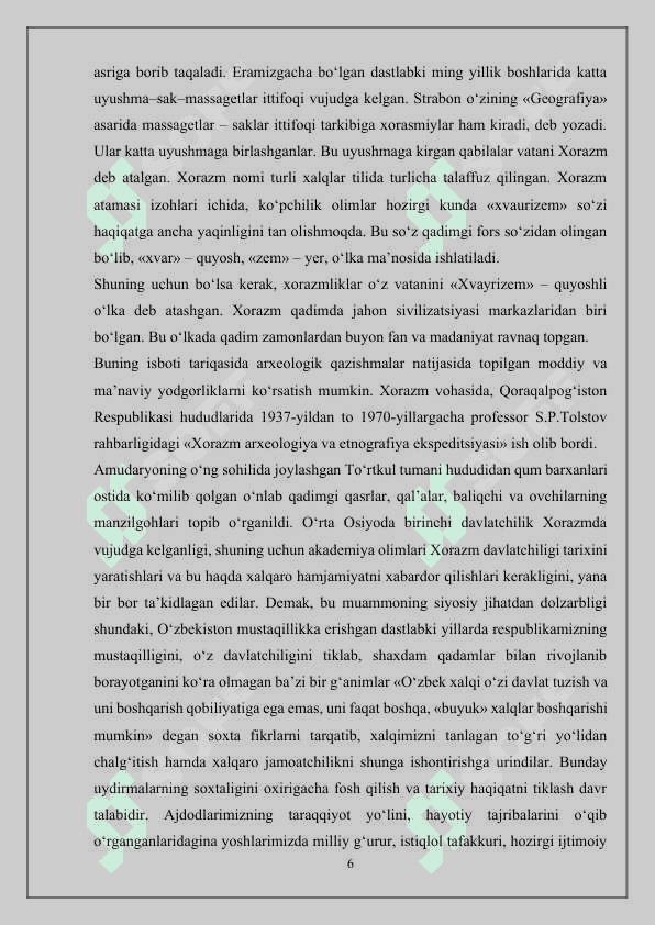 Xorazm vohasida davlatlarning shakilanishi  kelishi 6