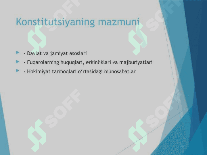 Oʻzbekiston Respublikasi Konstitutsiyasining tuzilishi va oʻziga xos xususiyatlari 2