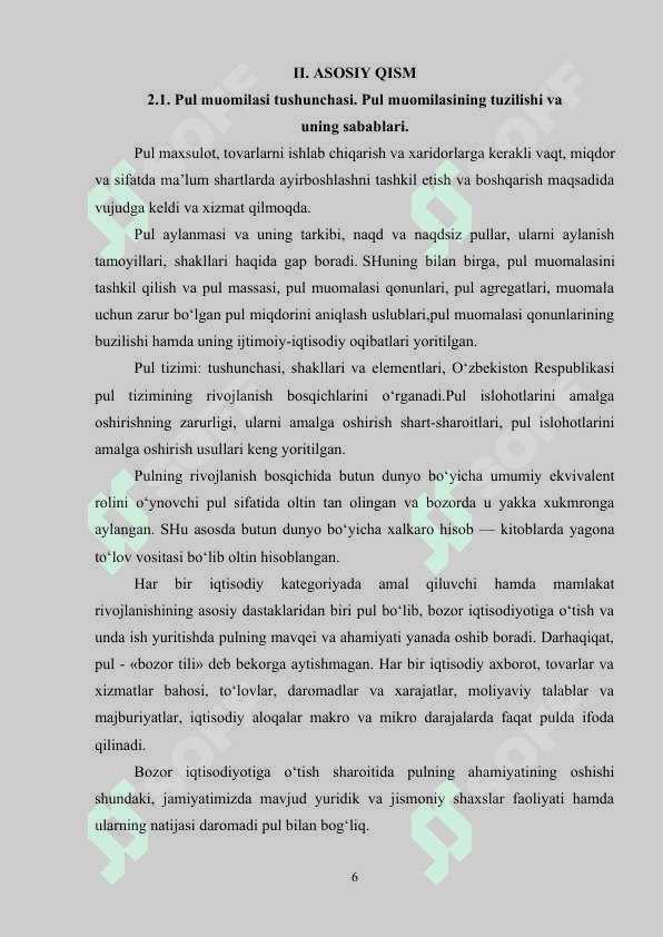PUL MUOMALASI QONUNI VA UNUNG AMAL QILISHI 6