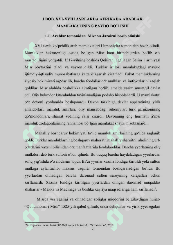 XVI-XVIII ASRLARDA AFRIKADA  ARAB MAMLAKATLARI 2