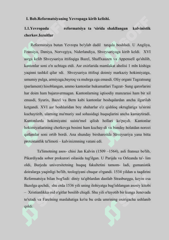Yevropada reformatsiyaning tarqalishi 5