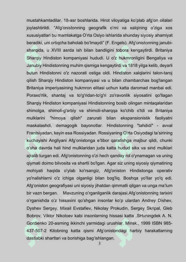 XVIII asr oxiri XIX asr 1-yarmida Afg’oniston 3