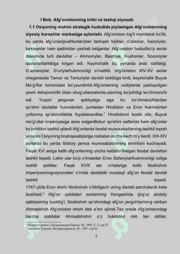 XVIII asr oxiri XIX asr 1-yarmida Afg’oniston 5