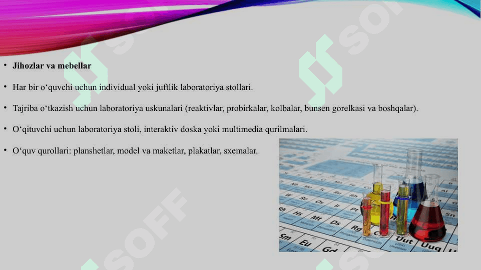 Maktab kimyo kabineti va unga qo'yilgan talablar 4