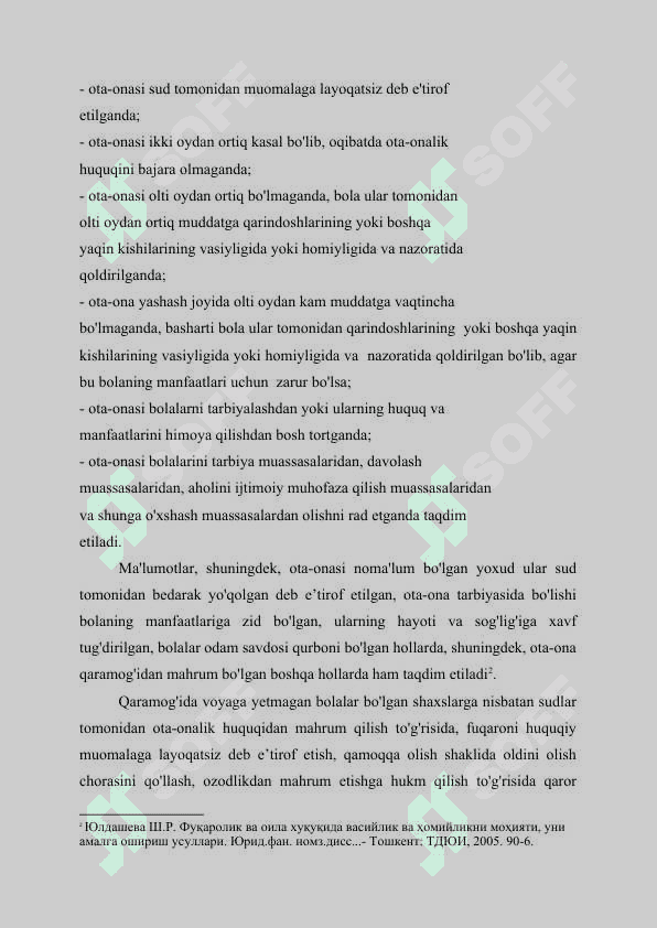 OTA-ONA QARAMOG'IDAN MAHRUM BO'LGAN BOLALARNI JOYLASHTIRISH 7